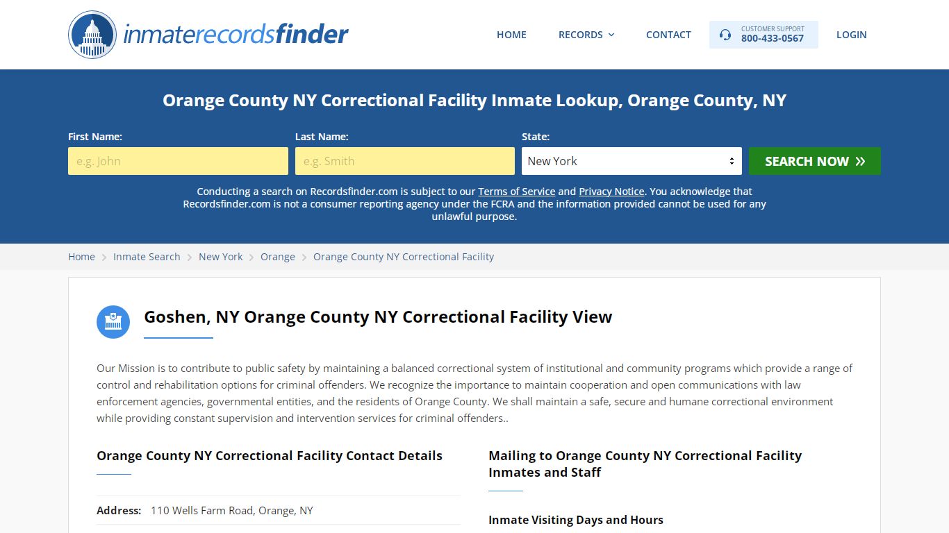 Orange County NY Correctional Facility Roster & Inmate ...